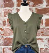 Farrah Top in Kalamata-112 - Woven Top S/S (Dec - May)-Little Bird Boutique