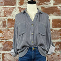 Hali Top in Navy-112 - Woven Top S/S (Dec - May)-Little Bird Boutique