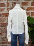 Free People Long Sleeve Crisscross Sweater in Ivory-122 Jersey Tops - Long Sleeve-Little Bird Boutique