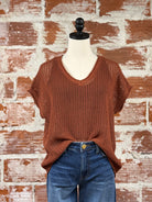 Laurette Top in Rust-132 - Sweaters S/S (Dec - May)-Little Bird Boutique
