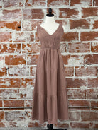 Dex Cotton Gauze Dress in Rose Taupe-152 Dresses - Long-Little Bird Boutique
