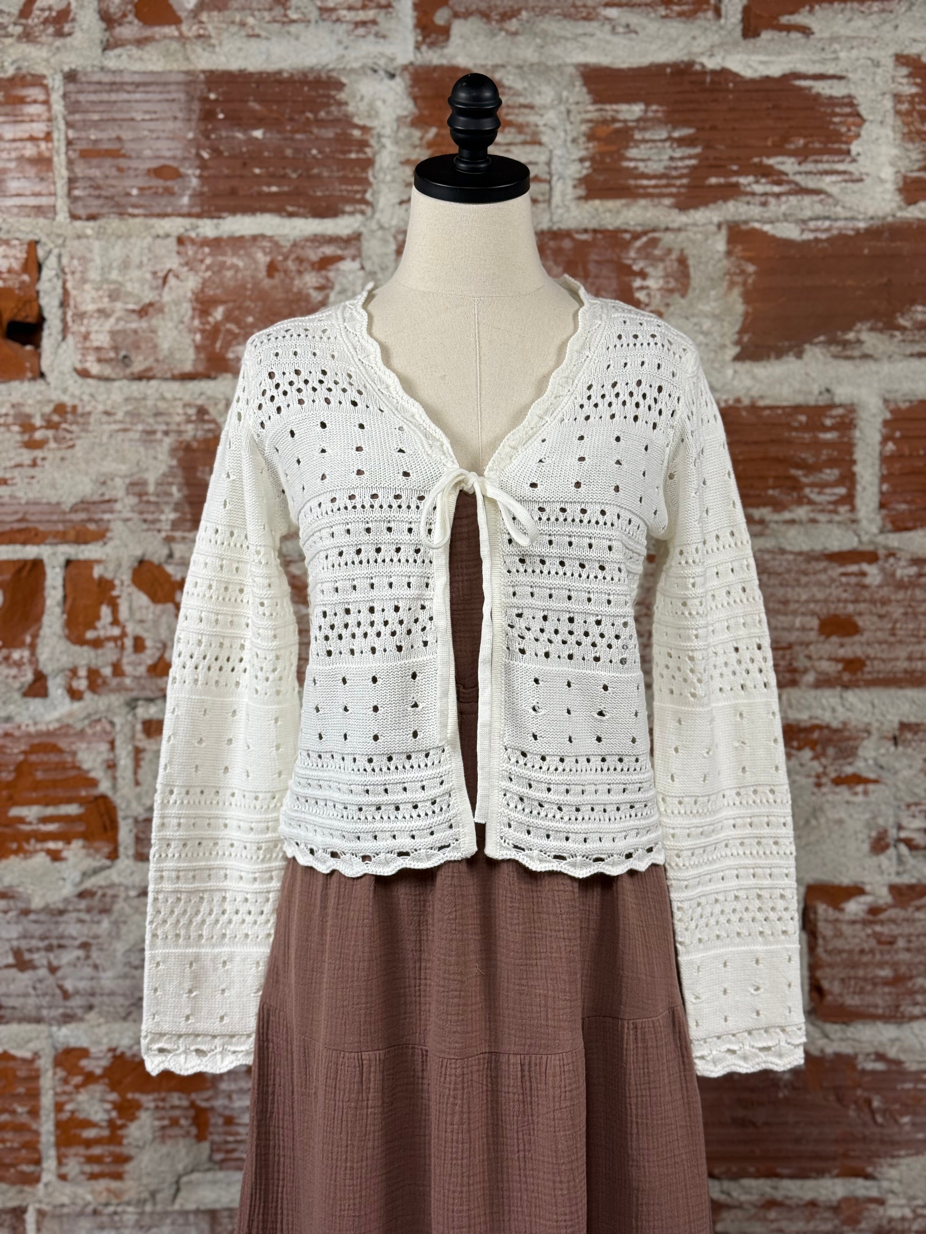 Perry Combi Sweater in Off White-132 - Sweaters S/S (Dec - May)-Little Bird Boutique