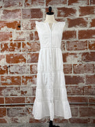 Dex Lace Insert Maxi Dress in White-152 Dresses - Long-Little Bird Boutique