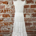 Dex Lace Insert Maxi Dress in White-152 Dresses - Long-Little Bird Boutique