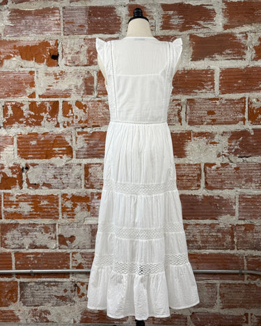 Dex Lace Insert Maxi Dress in White-152 Dresses - Long-Little Bird Boutique