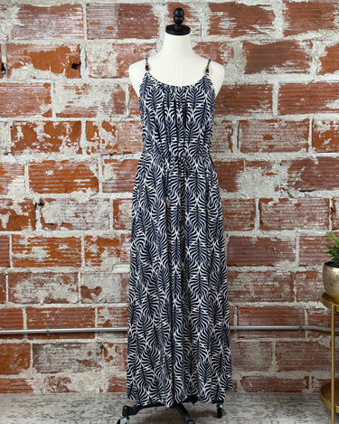 Moreau Dress in Navy Geo-152 Dresses - Long-Little Bird Boutique