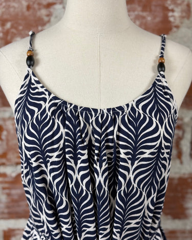 Moreau Dress in Navy Geo-152 Dresses - Long-Little Bird Boutique