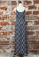 Moreau Dress in Navy Geo-152 Dresses - Long-Little Bird Boutique