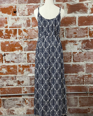 Moreau Dress in Navy Geo-152 Dresses - Long-Little Bird Boutique