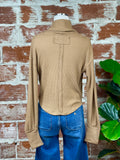 Free People Long Sleeve Crisscross Sweater in Camel-122 Jersey Tops - Long Sleeve-Little Bird Boutique