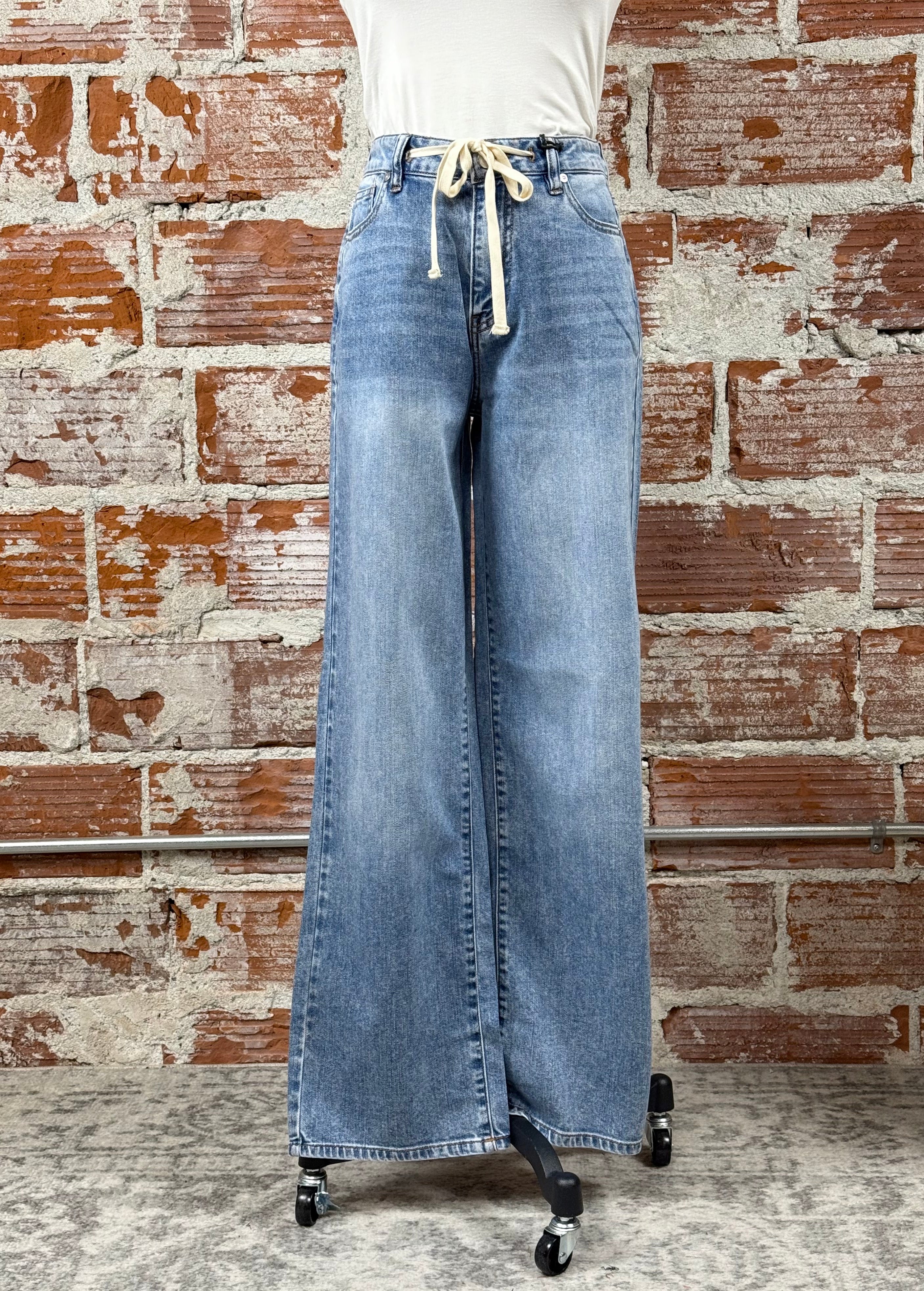 OAT NYC Baby Wide Leg Jeans in Bello Light Wash-210 Denim-Little Bird Boutique