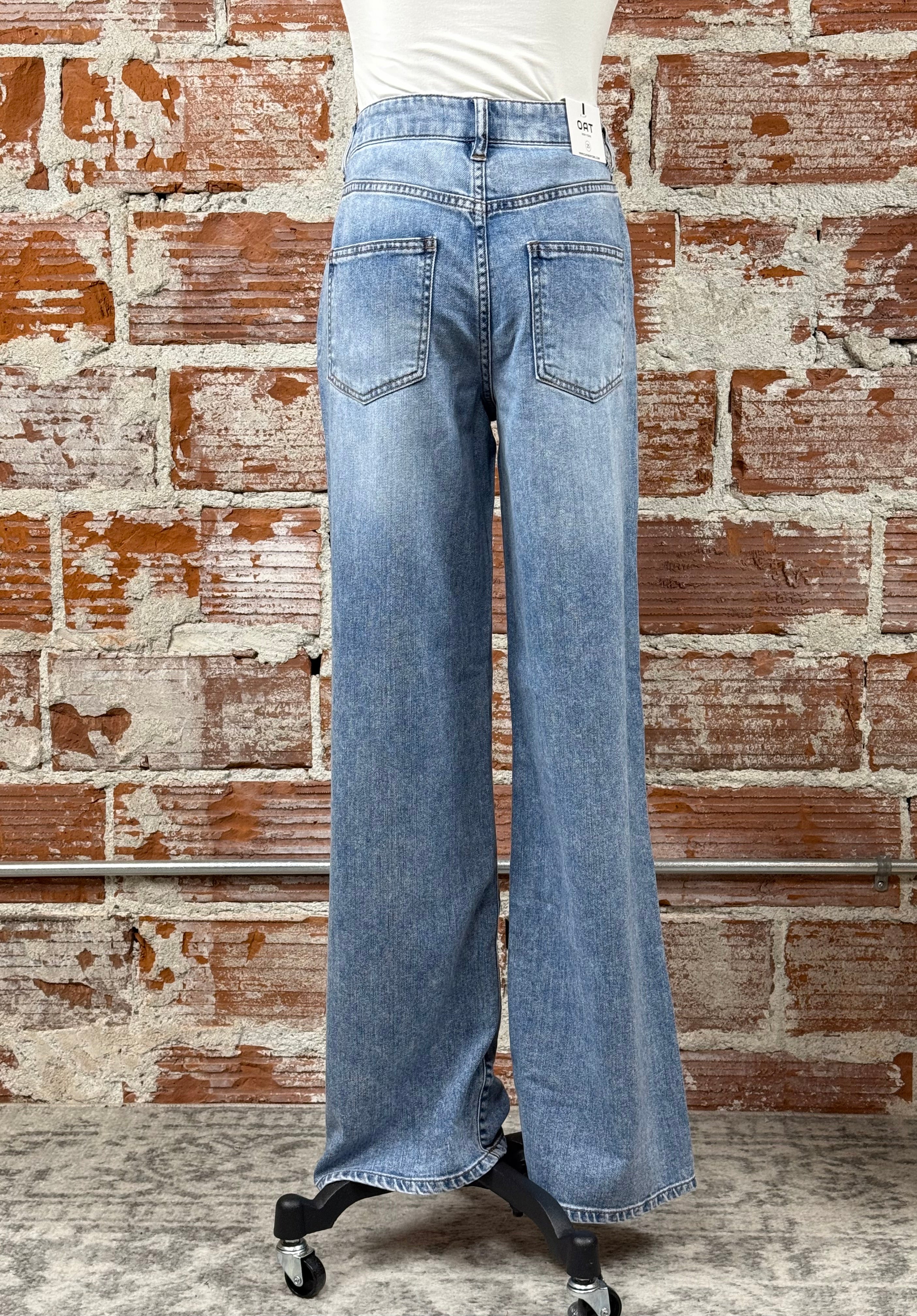 OAT NYC Baby Wide Leg Jeans in Bello Light Wash-210 Denim-Little Bird Boutique