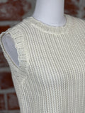 Sassy Sleeveless Sweater in Ivory-130 Sweaters-Little Bird Boutique