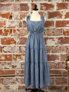 Blaze Dress in Washed Denim-152 Dresses - Long-Little Bird Boutique