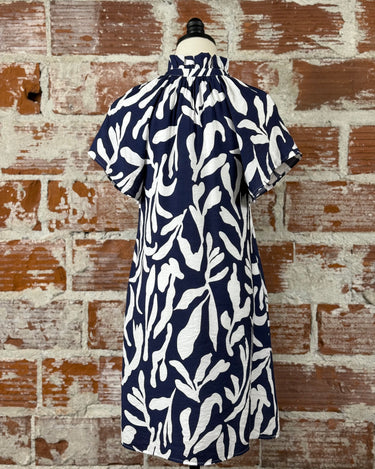 Harrington Dress in Navy and White-151 Dresses - Short-Little Bird Boutique