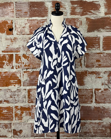 Harrington Dress in Navy and White-151 Dresses - Short-Little Bird Boutique