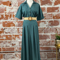 Apricot Boho Belted Skirt in Green-231 Skirts-Little Bird Boutique