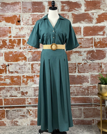 Apricot Boho Belted Skirt in Green-231 Skirts-Little Bird Boutique