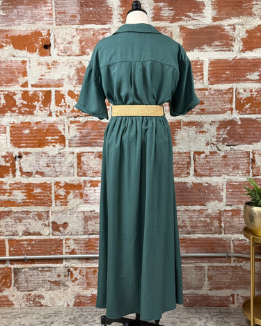 Apricot Boho Belted Skirt in Green-231 Skirts-Little Bird Boutique