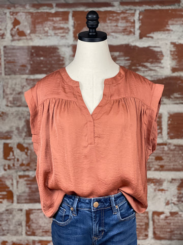 Short Sleeve Top in Rosewood