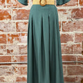 Apricot Boho Belted Skirt in Green-231 Skirts-Little Bird Boutique