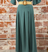 Apricot Boho Belted Skirt in Green-231 Skirts-Little Bird Boutique