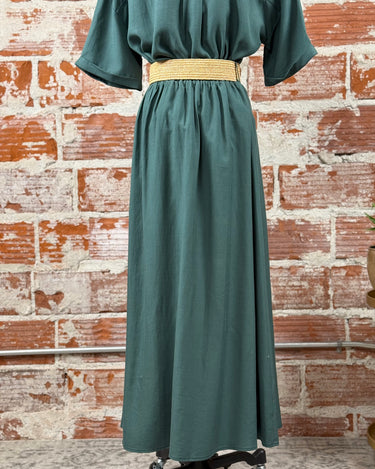 Apricot Boho Belted Skirt in Green-231 Skirts-Little Bird Boutique