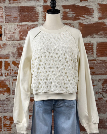 Jess Sweatshirt in Cream-142 Sweatshirts & Hoodies-Little Bird Boutique