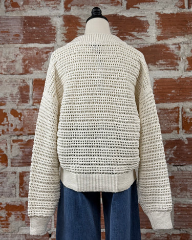 Sanctuary Open Knit Bomber in Chalk-132 - Sweaters S/S (Dec - May)-Little Bird Boutique