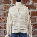 Sanctuary Open Knit Bomber in Chalk-132 - Sweaters S/S (Dec - May)-Little Bird Boutique