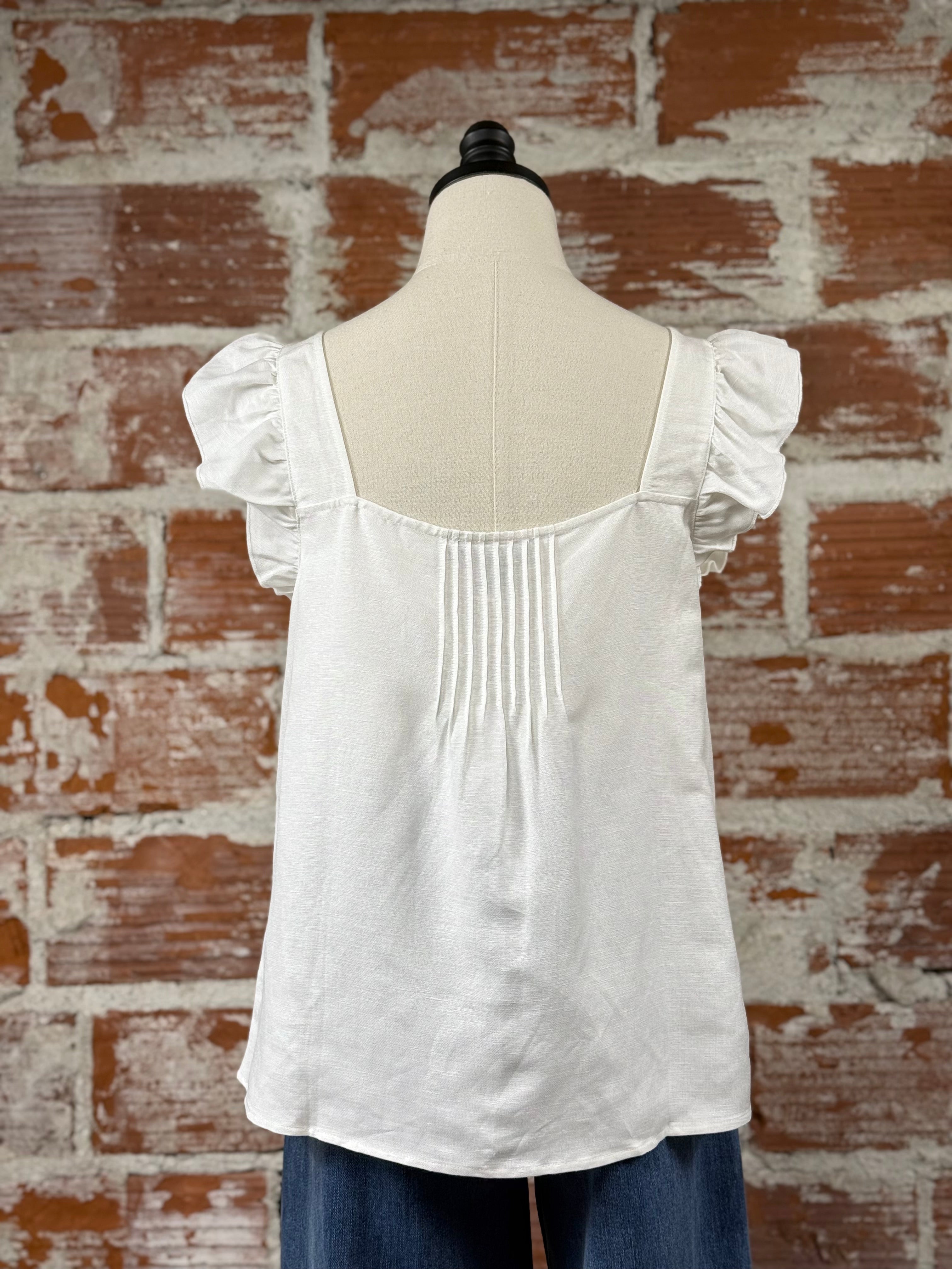 Sanctuary The Time Off Shell in White-112 - Woven Top S/S (Dec - May)-Little Bird Boutique