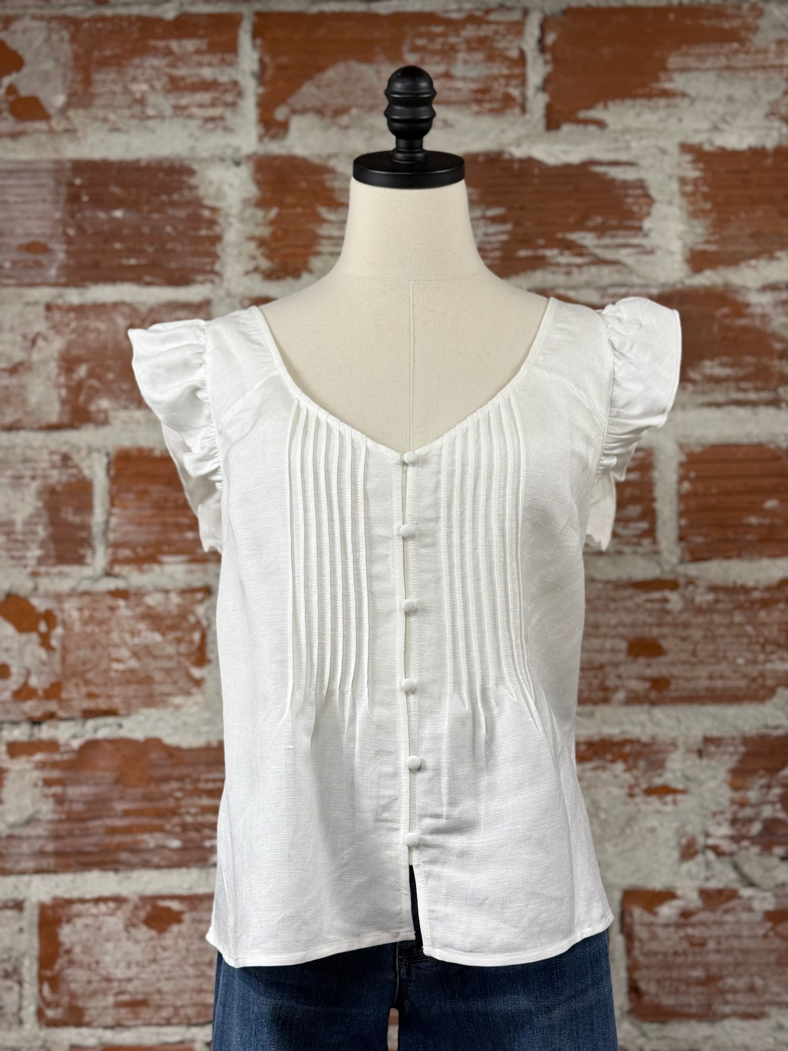 Sanctuary The Time Off Shell in White-112 - Woven Top S/S (Dec - May)-Little Bird Boutique