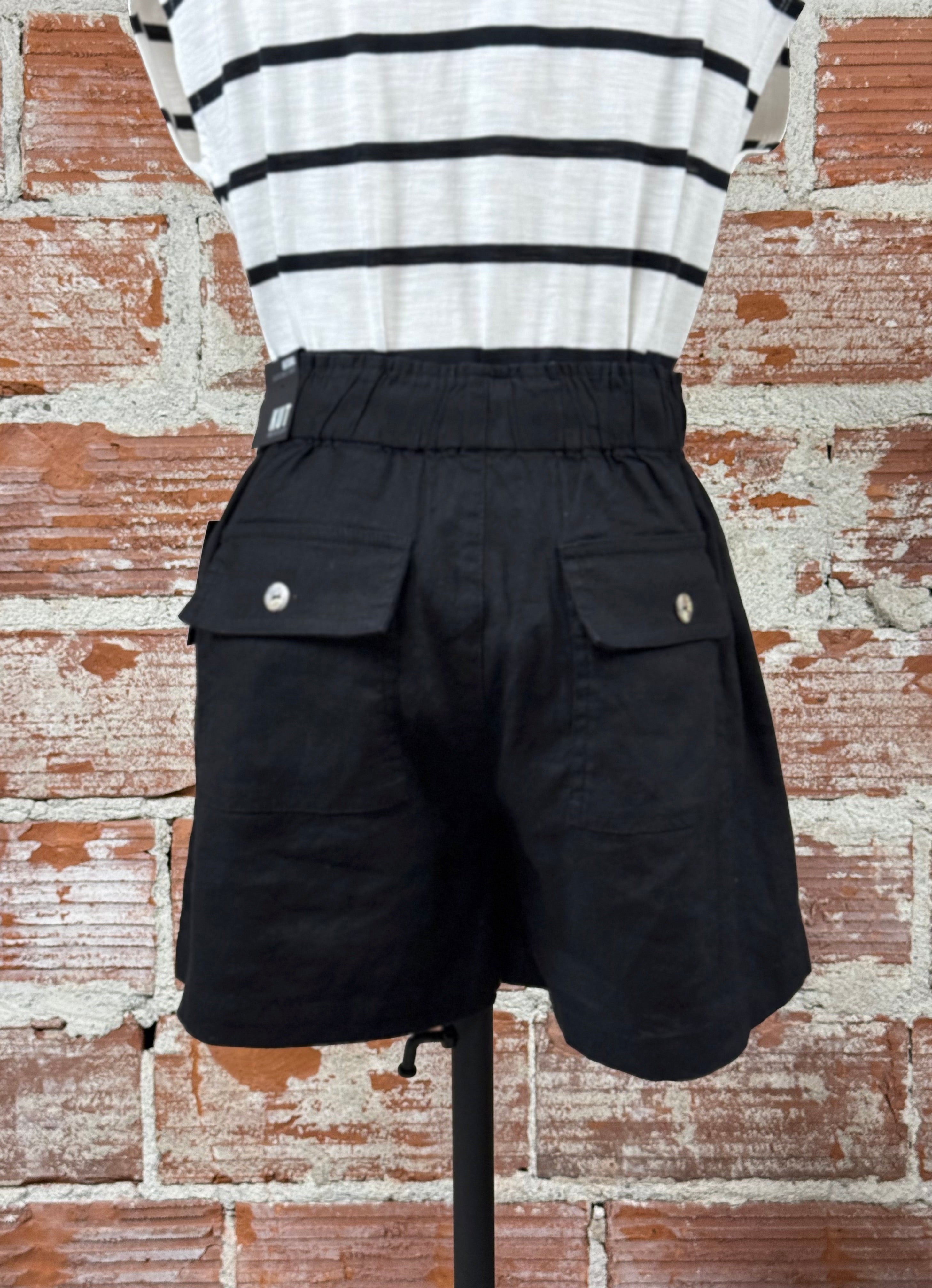 Kut from the Kloth Katana String Short in Black-232 Shorts-Little Bird Boutique