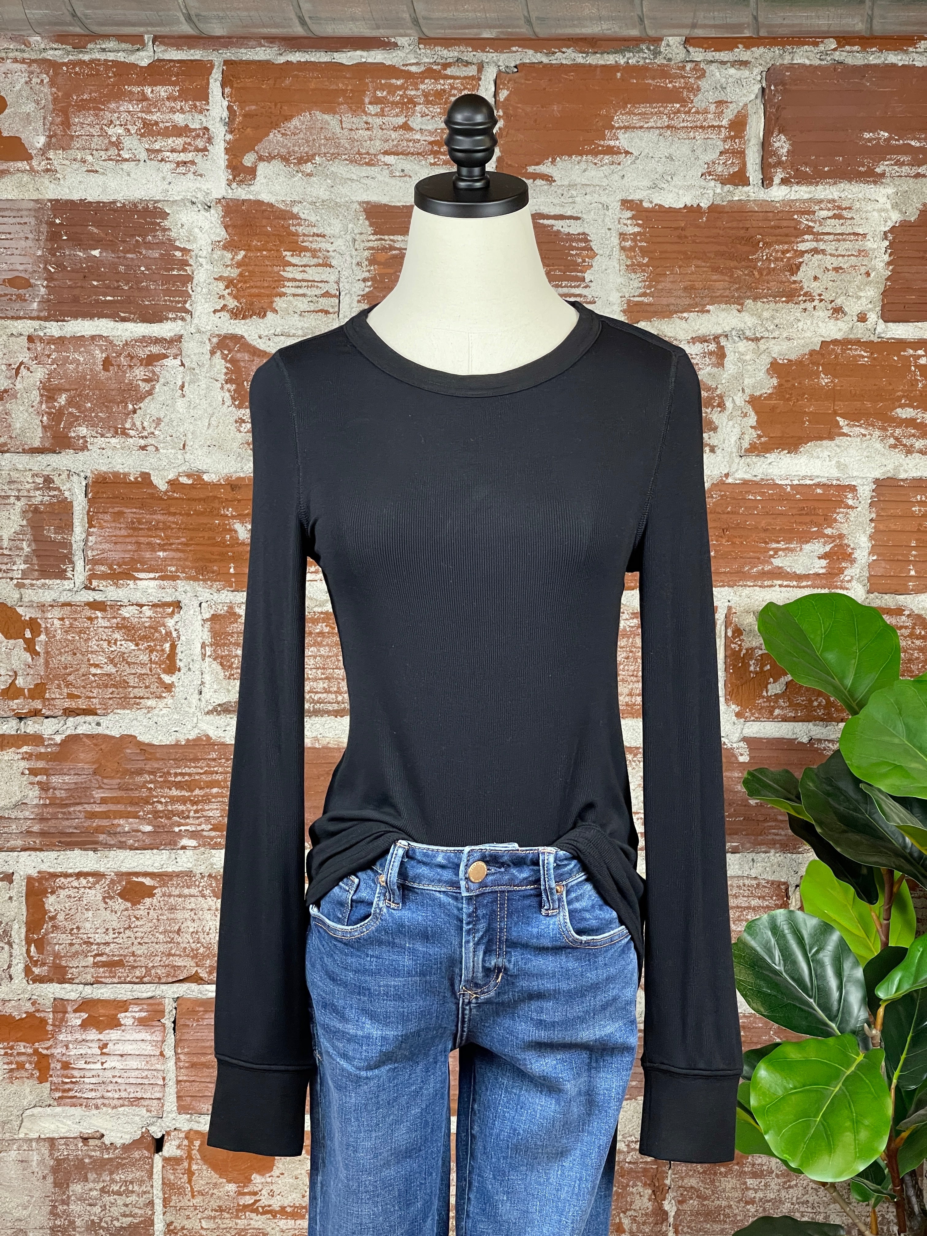 Thread & Supply Stacy Top in Black-121 - Jersey Tops F/W (June - Nov)-Little Bird Boutique