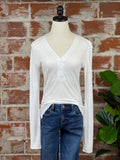 Thread & Supply Frankie Top in White-122 Jersey Tops - Long Sleeve-Little Bird Boutique