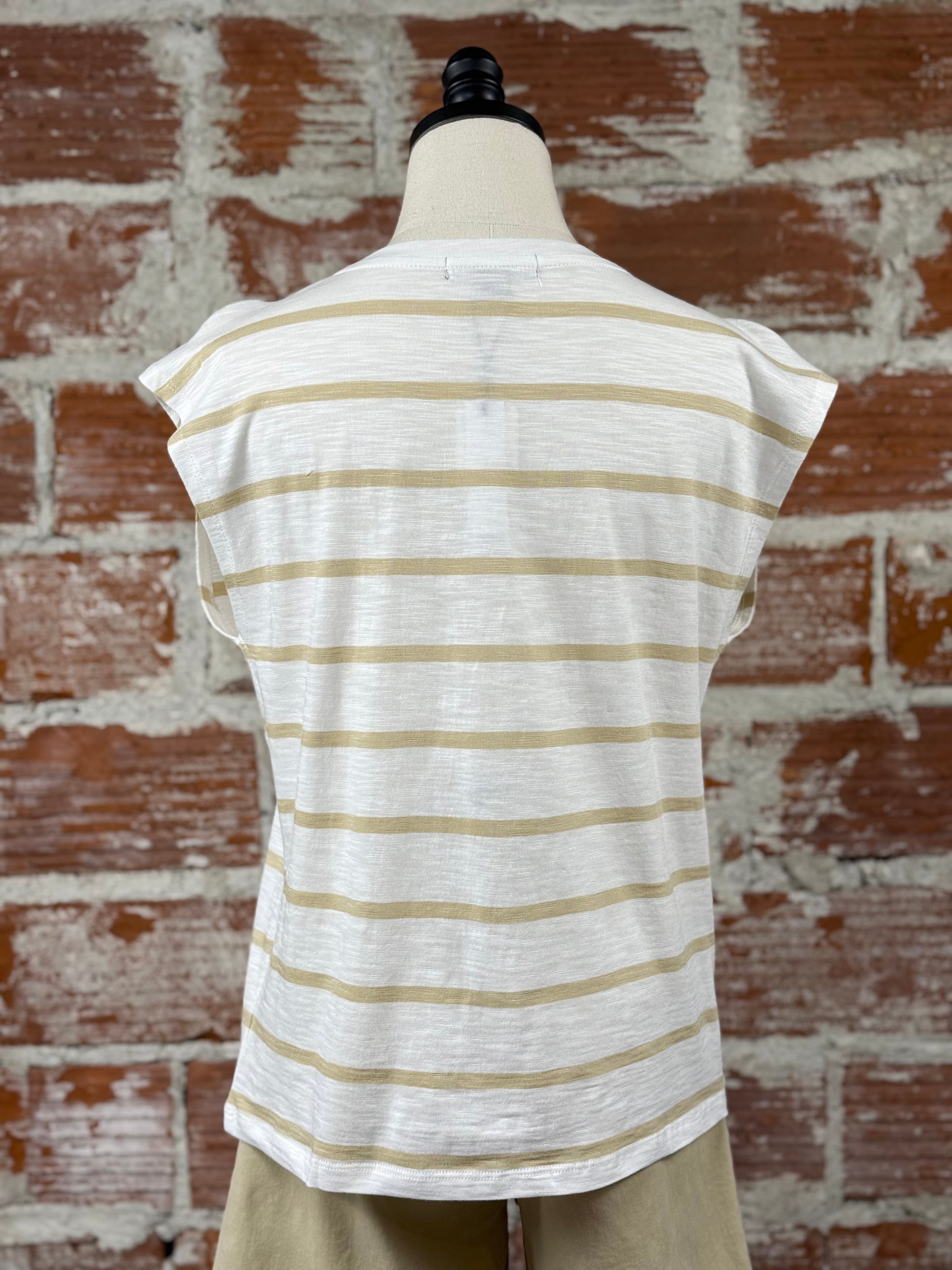 Sanctuary Pleated Muscle Tee in Sandstone-122 - Jersey Tops S/S (Dec - May)-Little Bird Boutique