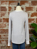 Thread & Supply Stacy Top in White and Navy Stripe-122 Jersey Tops - Long Sleeve-Little Bird Boutique