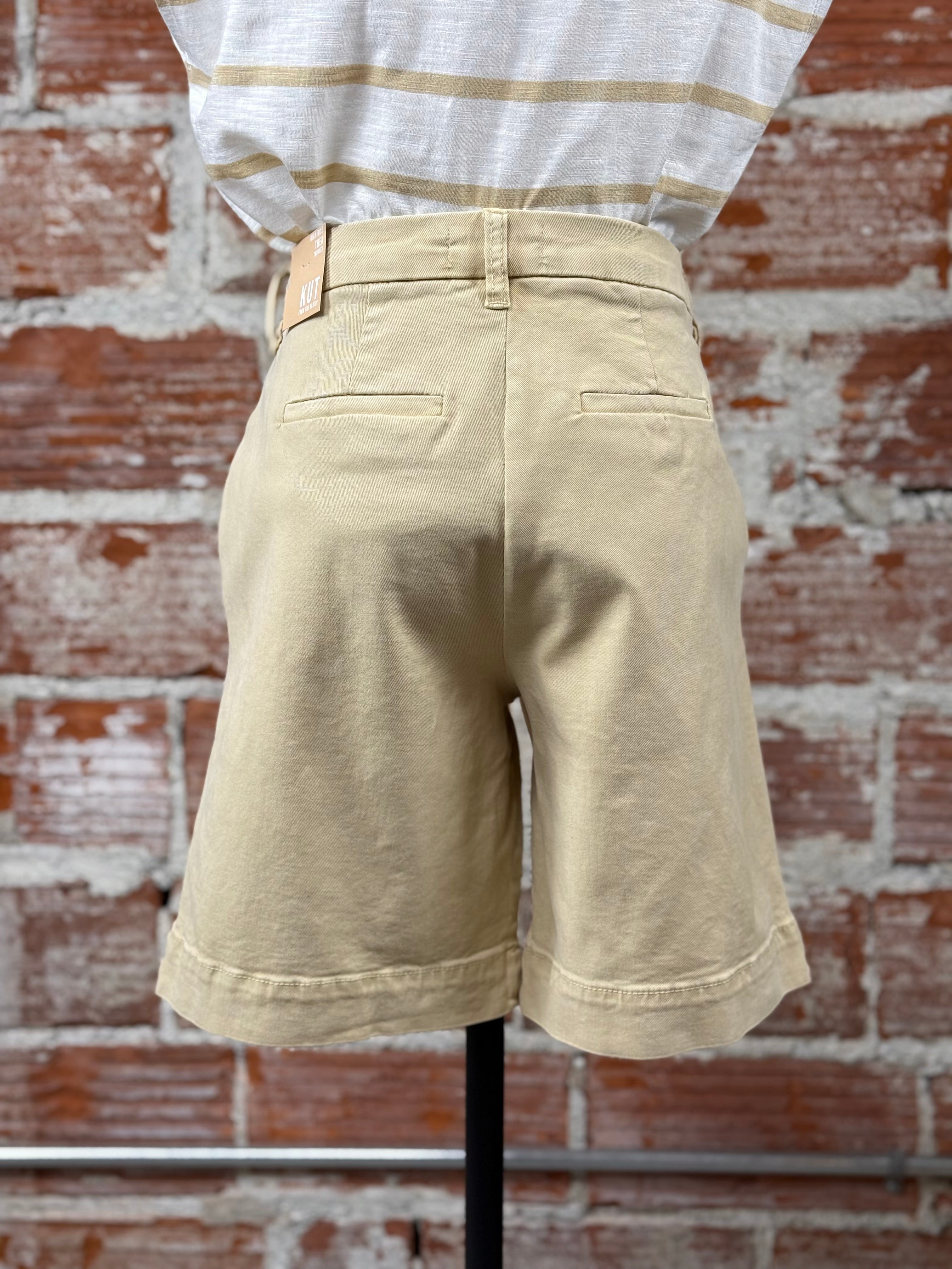 Kut from the Kloth Thea Bermuda Shorts in Sand-232 Shorts-Little Bird Boutique