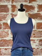 Matty M Kirsten Scoop Neck Tank in Navy