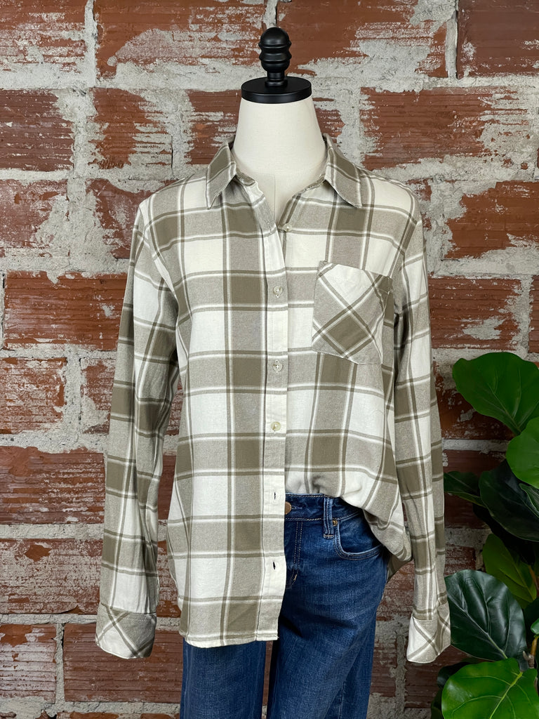Thread & Supply Rory Top in Caper Green Plaid