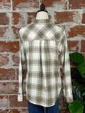 Thread & Supply Rory Top in Caper Green Plaid-112 Woven Tops - Long Sleeve-Little Bird Boutique