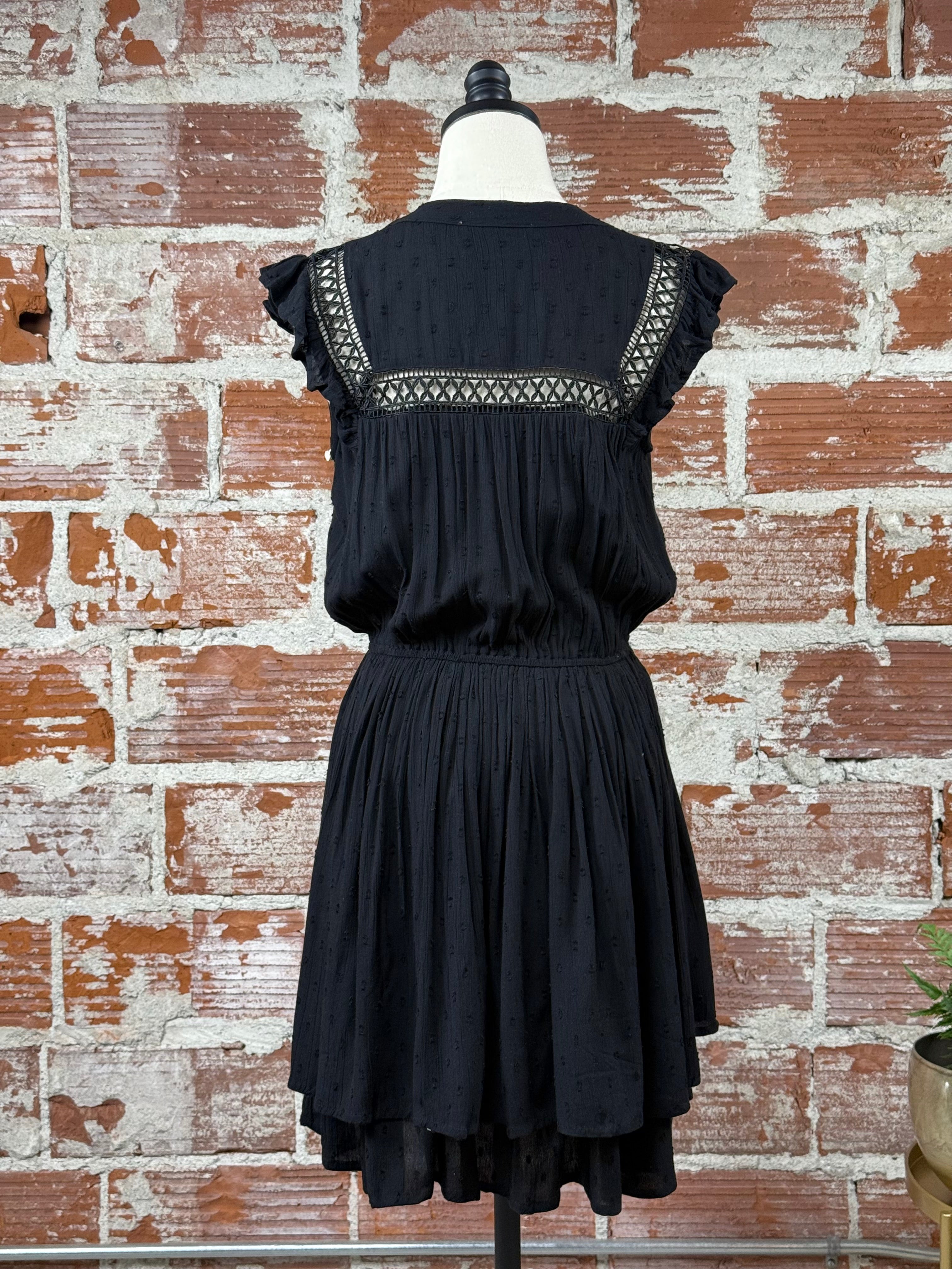 Dex Swiss Dot Mini Dress in Black-151 Dresses - Short-Little Bird Boutique