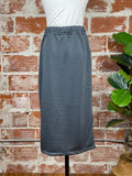 French Terry Midi Skirt in Charcoal-231 Skirts-Little Bird Boutique