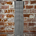 Sanctuary Contrast Trim Maxi Dress in Black and White Stripe-152 Dresses - Long-Little Bird Boutique