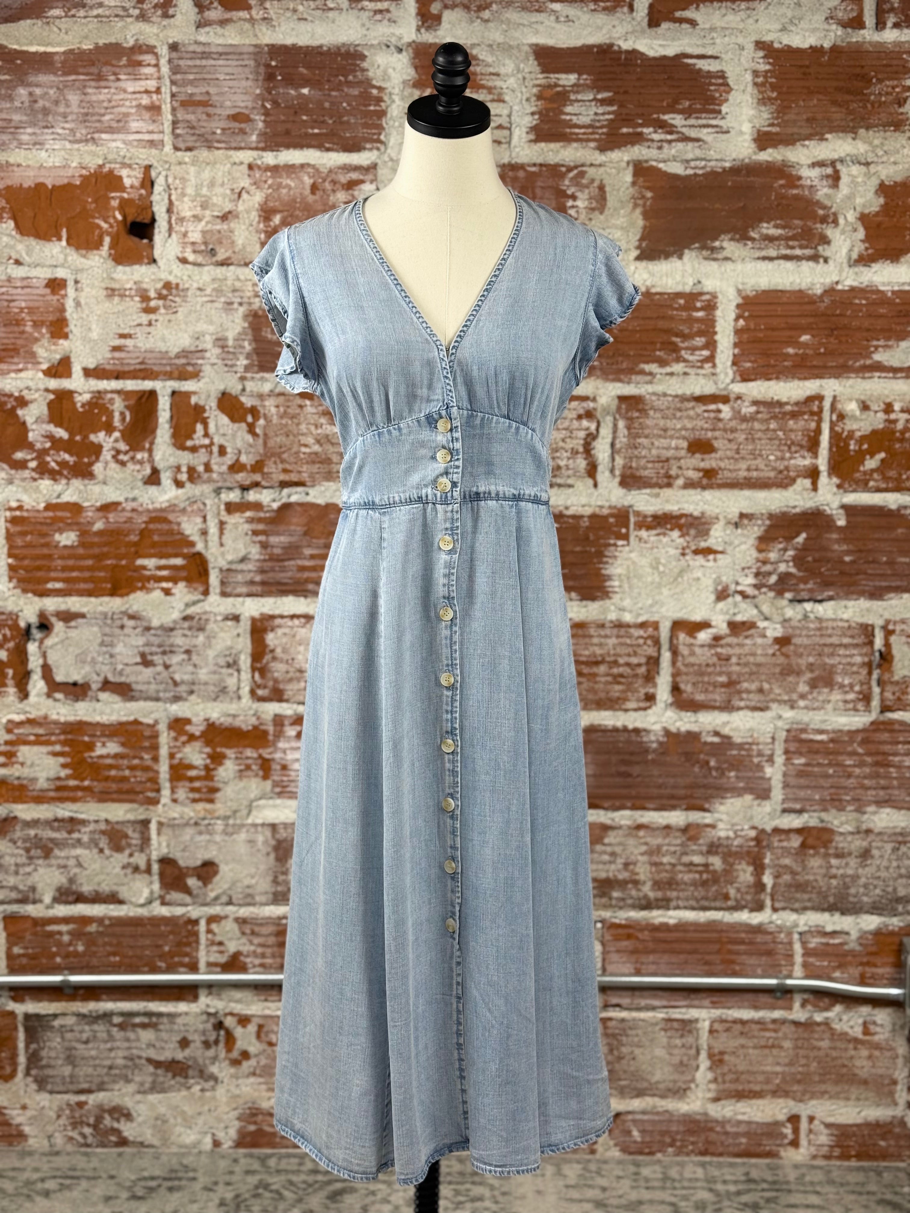 Jak & Rae Jem Classic Indigo Denim Dress-152 Dresses - Long-Little Bird Boutique