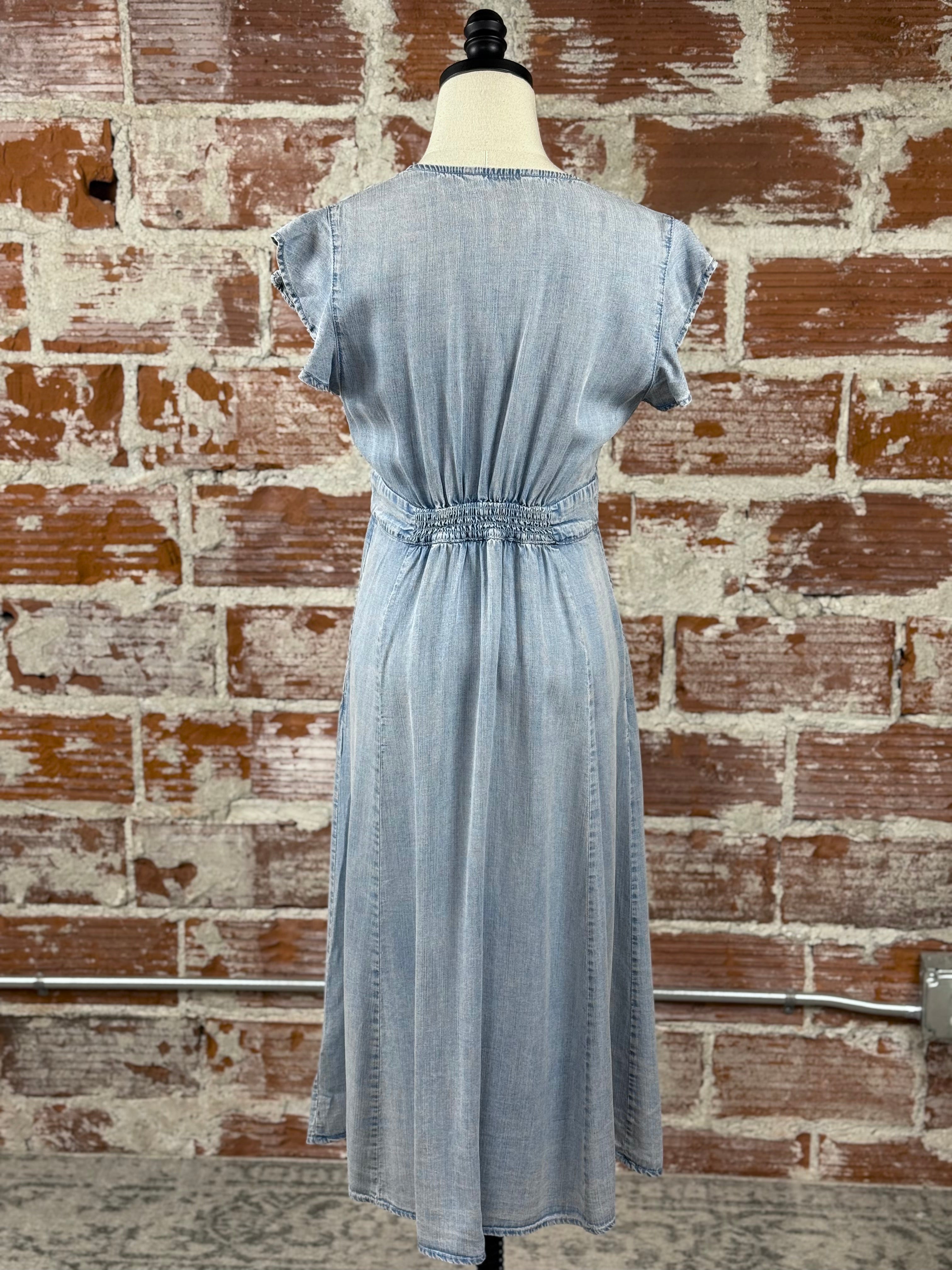Jak & Rae Jem Classic Indigo Denim Dress-152 Dresses - Long-Little Bird Boutique