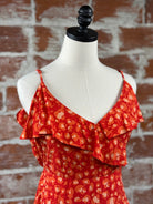 Apricot Leopard Print Dress in Red-152 Dresses - Long-Little Bird Boutique