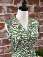 Apricot Vervet Dress in Thyme-151 Dresses - Short-Little Bird Boutique