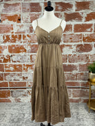 Flag & Anthem Daphne Tiered Sundress in Mocha-152 Dresses - Long-Little Bird Boutique