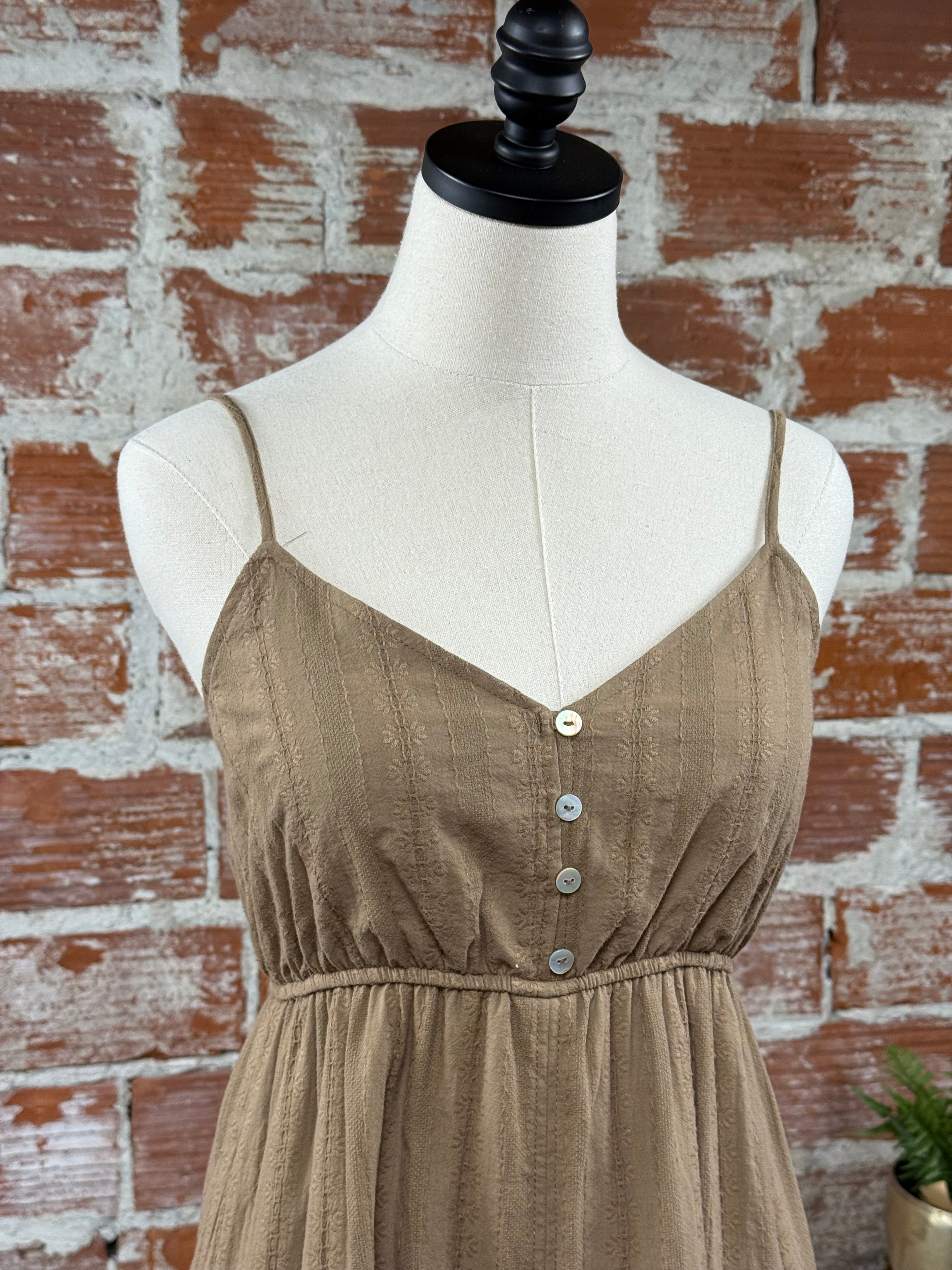 Flag & Anthem Daphne Tiered Sundress in Mocha-152 Dresses - Long-Little Bird Boutique